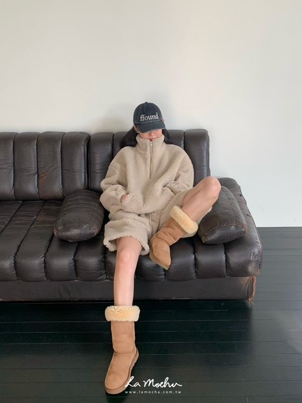 立領羔毛口袋保暖上衣